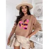 Women's brown oversize jumper Love MY1983