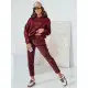 Moteriškos velvetinės bordo spalvos laisvalaikio kelnės Velvi UY2287