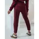 Moteriškos velvetinės bordo spalvos laisvalaikio kelnės Velvi UY2287