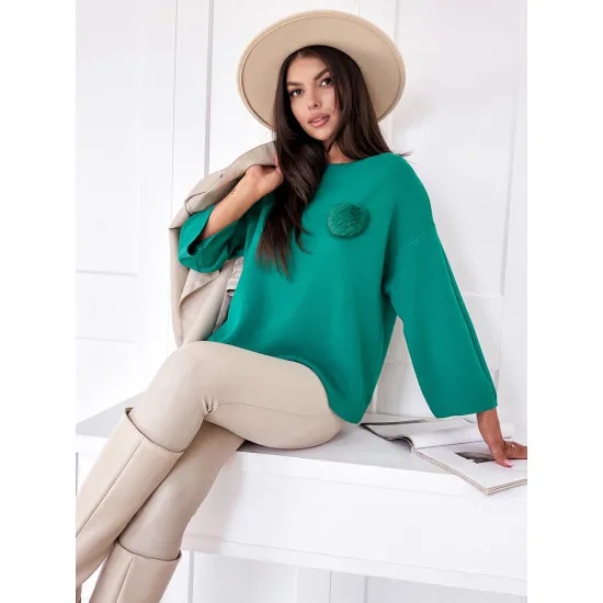 Damski zielony sweter oversize Justi MY2008