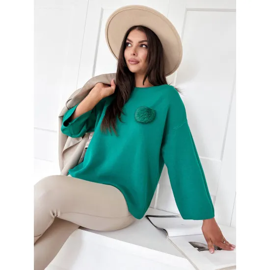 Damski zielony sweter oversize Justi MY2008