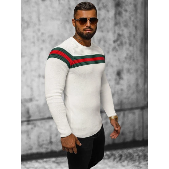 Vyriškas baltas megztinis Omer Megztiniai