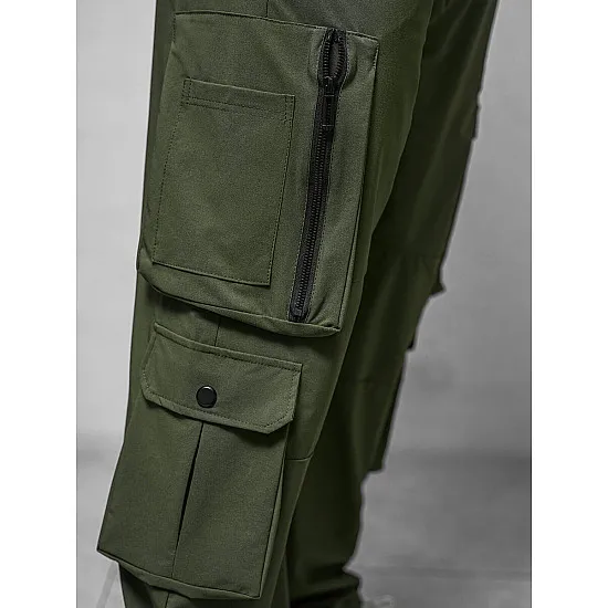 Męskie szerokie spodnie Olimp w kolorze khaki O/PS5527