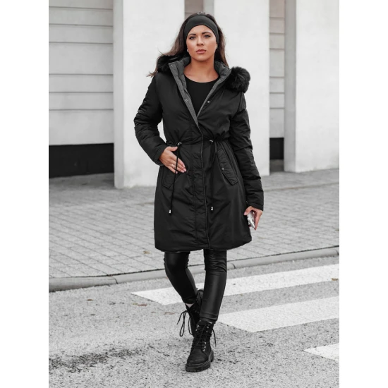 Juoda moteriška dvipusė striukė Adnel TY4587