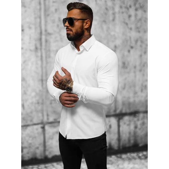 Balti vyriški marškiniai Fulio O/V76Z