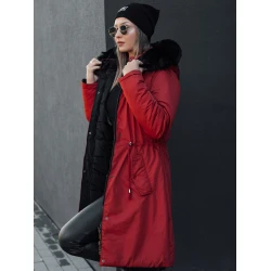 Raudona moteriška dvipusė striukė Adnel