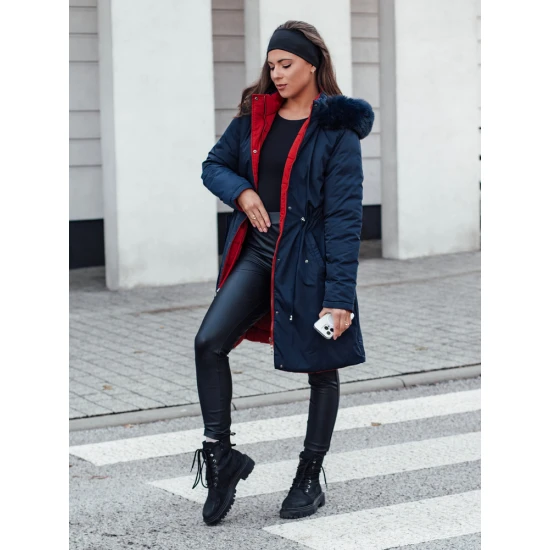 Tamsiai mėlyna moteriška dvipusė striukė Adnel TY4590