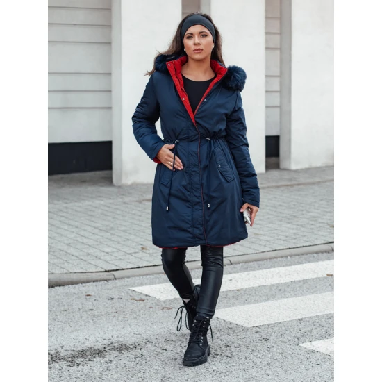 Tamsiai mėlyna moteriška dvipusė striukė Adnel TY4590