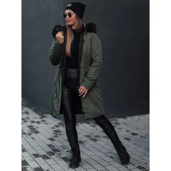 Žalia moteriška dvipusė striukė Adnel TY4589