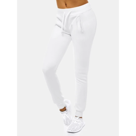 Moteriškos baltos laisvalaikio kelnės Flor JS/CK01