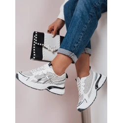 Moteriški balti su tamsiai mėlynomis detalėmis laisvalaikio batai Dinamic