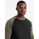 Vyriški juodi/chaki marškinėliai ilgomis rankovėmis Artur V3 OM-LSCL-0105