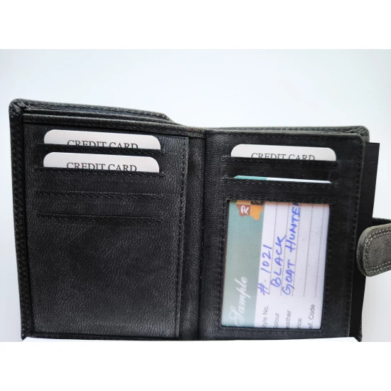 Vyriška juoda piniginė iš natūralios odos Pikan ZG-N450 Premium