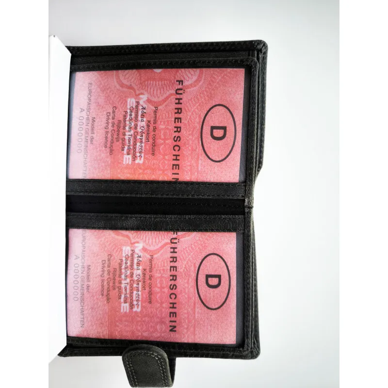 Men's black leather wallet Pikan ZG-N450 Premium