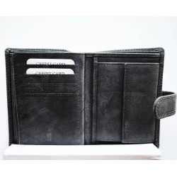 Vyriška juoda piniginė iš natūralios odos Pikan 