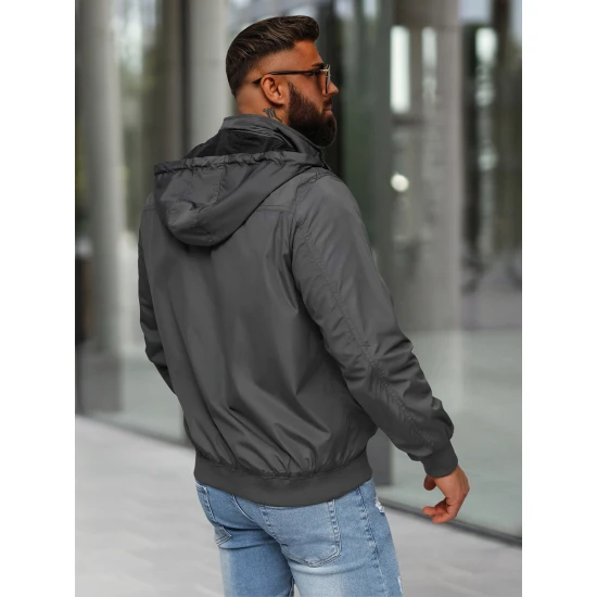 Tamsiai pilka striukė su gobtuvu Kemir JS/16M9207/92