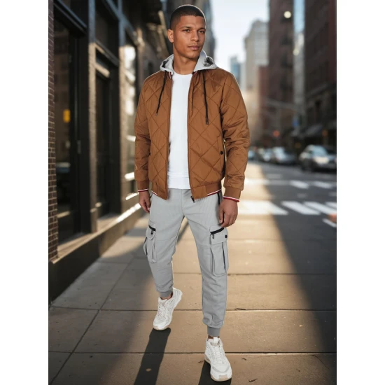 Vyriška rudos spalvos striukė su gobtuvu Stefun Vyriškos Striukės ir Paltai