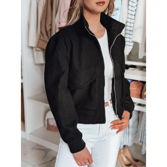 Juoda moteriška oversize bomber striukė Milina TY4791