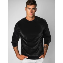 Vyriškas velūrinis  juodos spalvos džemperis Drain