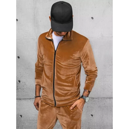 Vyriškas rudas veliūrinis džemperis Onil BX5539