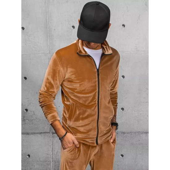 Vyriškas rudas veliūrinis džemperis Onil BX5539