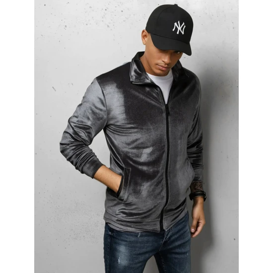 Vyriškas tamsiai pilkas veliūrinis džemperis Onil BX5535