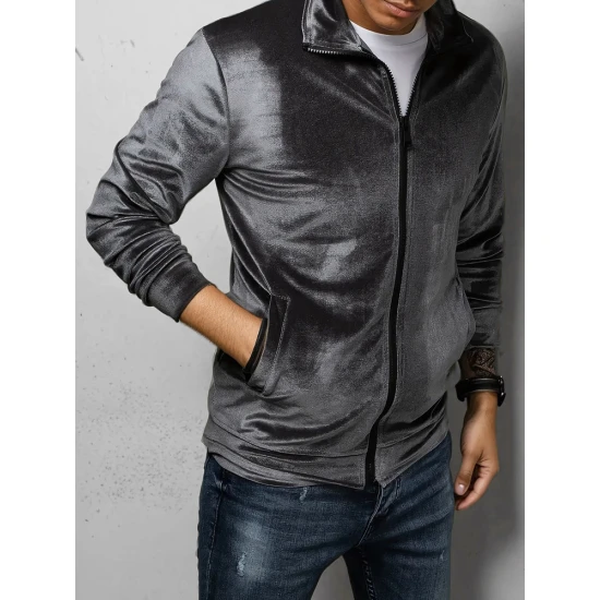 Vyriškas tamsiai pilkas veliūrinis džemperis Onil BX5535