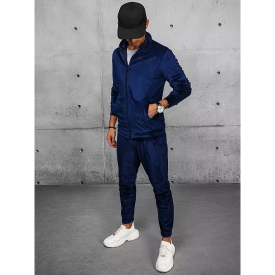 Vyriškas tamsiai mėlynas veliūrinis džemperis Onil BX5537