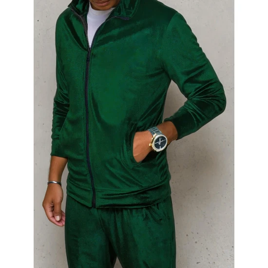 Vyriškas žalias veliūrinis džemperis Onil BX5536