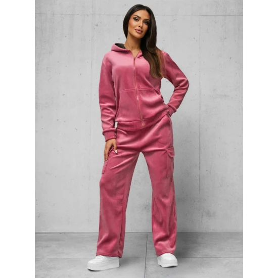 Moteriškas tamsiai rožinis veliūrinis komplektas Alin JS/35C1613/19