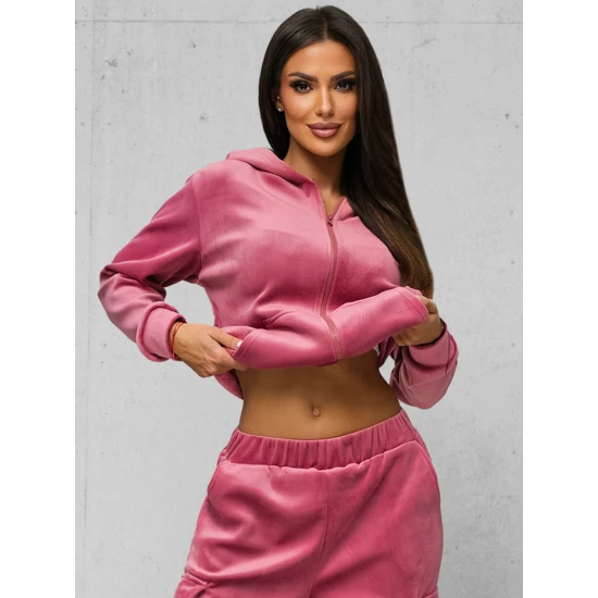 Moteriškas tamsiai rožinis veliūrinis komplektas Alin JS/35C1613/19