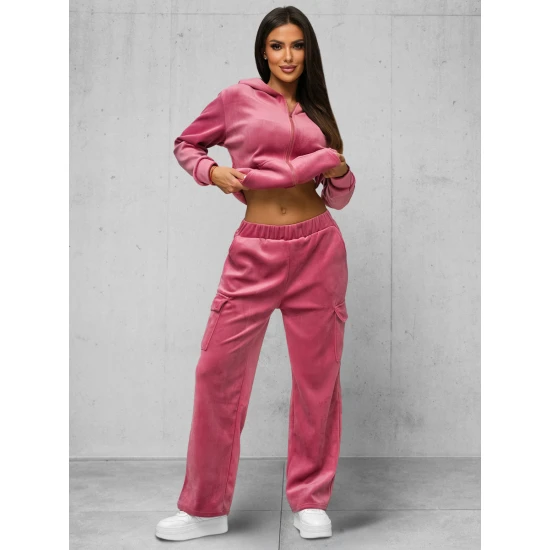 Moteriškas tamsiai rožinis veliūrinis komplektas Alin JS/35C1613/19