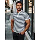 Men's white striped polo shirt Donat O/PA6636