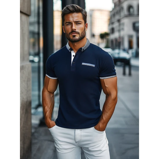 Vyriški tamsiai mėlyni polo marškinėliai Urbin O/PA6628