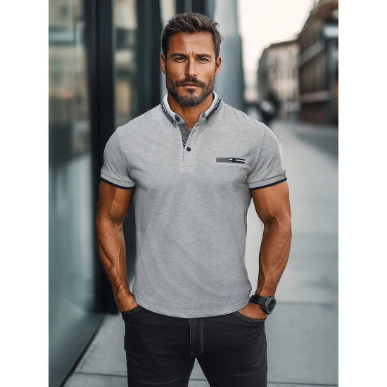 Vyriški pilki polo marškinėliai Ozan O/M2816