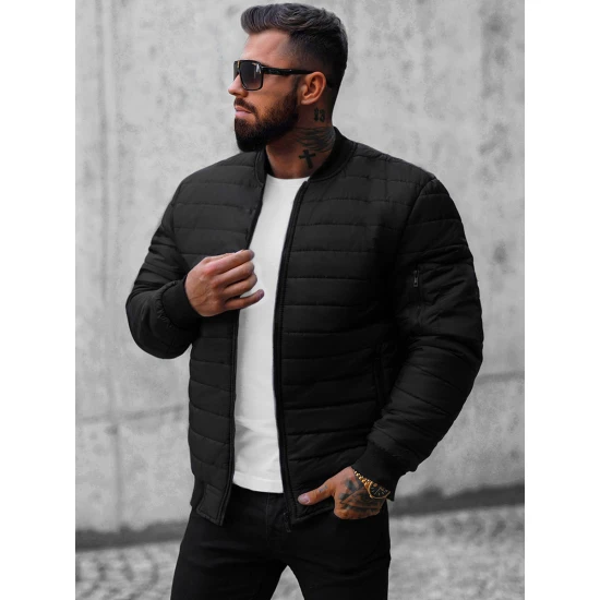 Vyriška dygsniuota juoda striukė Minti JS/MY02Z