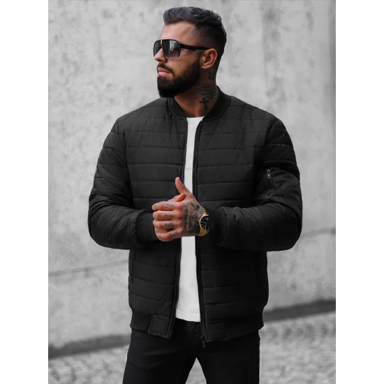 Vyriška dygsniuota juoda striukė Minti JS/MY02Z