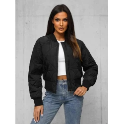 Moteriška juoda bomber stiliaus striukė Morin