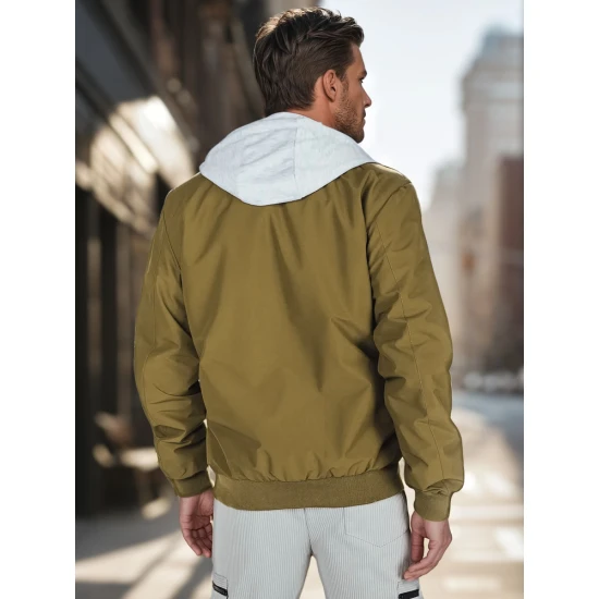 Vyriška žalios spalvos bomber stiliaus striukė Edmin TX5022