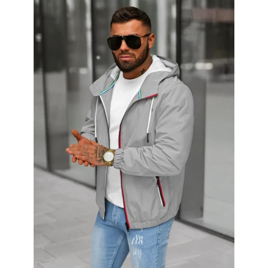 Vyriška pilka striukė su gobtuvu Pyter JS/31M5069/215