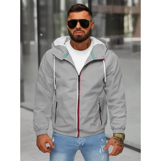 Vyriška pilka striukė su gobtuvu Pyter JS/31M5069/215