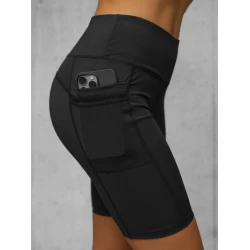 Moteriški biker stiliaus  juodi šortai Neli