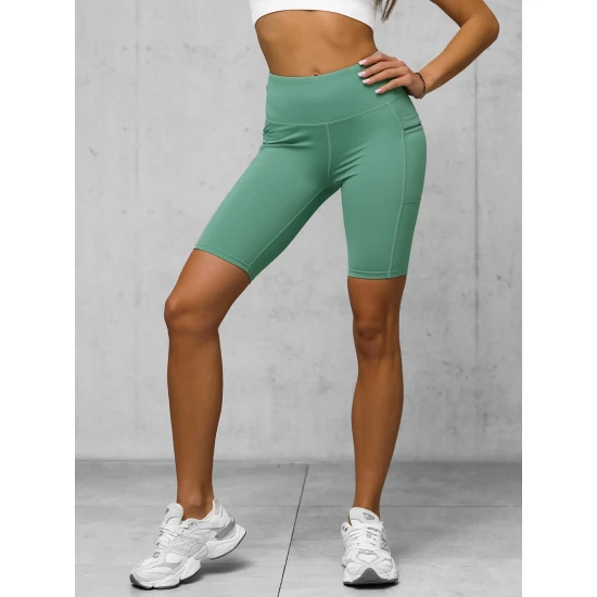 Moteriški biker stiliaus mėtinės spalvos šortai Neli JS/XY24004S