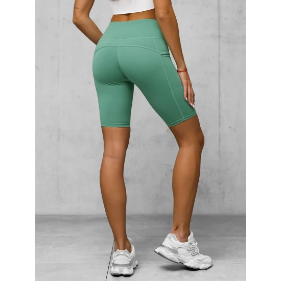 Moteriški biker stiliaus mėtinės spalvos šortai Neli JS/XY24004S