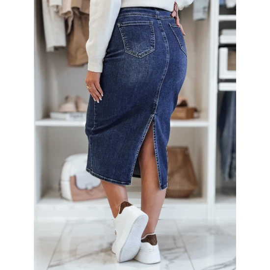 Ilgas džinsinis tamsiai mėlynas sijonas Merita Sijonai