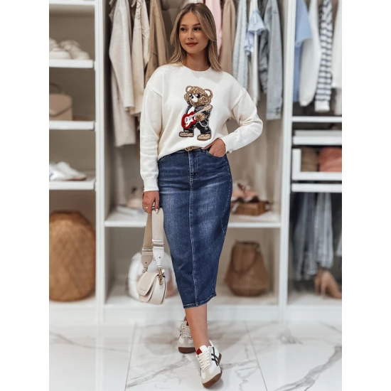 Ilgas džinsinis tamsiai mėlynas sijonas Merita Sijonai