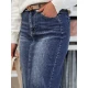 Ilgas džinsinis tamsiai mėlynas sijonas Merita Sijonai
