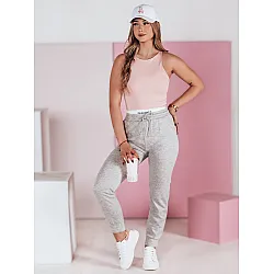 Naisten rento harmaa slim fit housut Sport