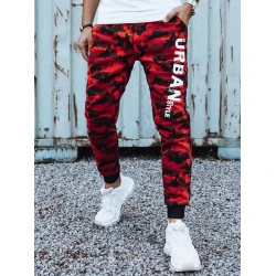 Vyriškos raudonos kamufliažinės laisvalaikio kelnės Urban