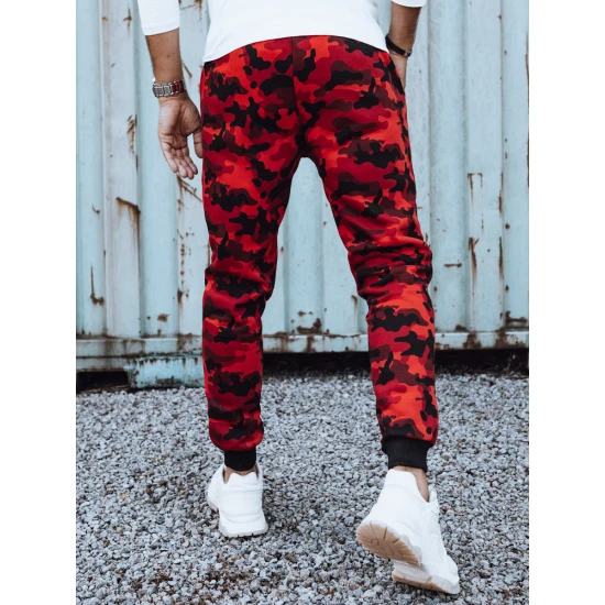 Vyriškos raudonos kamufliažinės laisvalaikio kelnės Urban UX4444